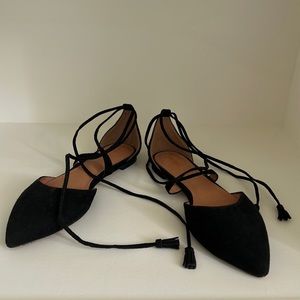 Halogen Black Tie Up Flat - Size 8